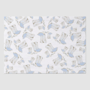 Papel De Seda Cowboy Baby Shower Country Western Blue Boy