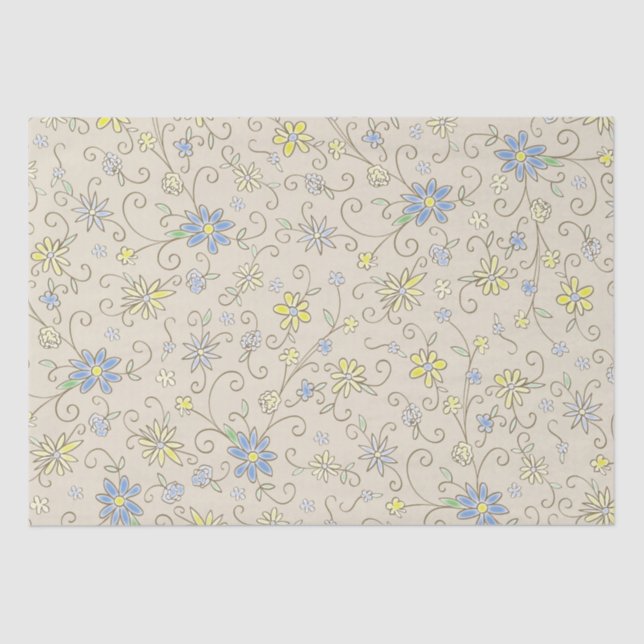 Papel De Seda Cowboy Baby Shower Country Western Blue Boy (Anverso)