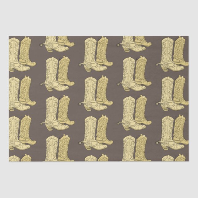 Papel De Seda Cowboy Boots de Cream Brown (Anverso)