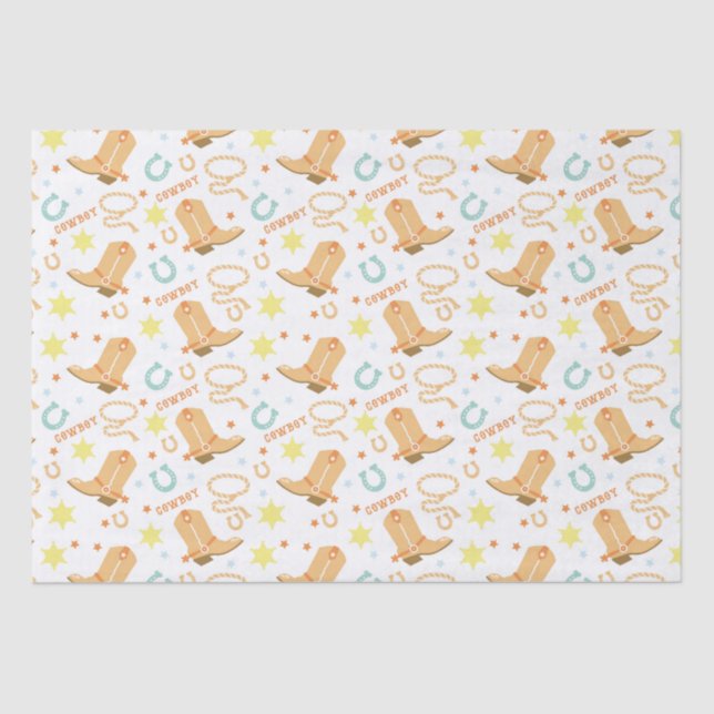 Papel De Seda Cowboy feliz cumpleaños (Anverso)