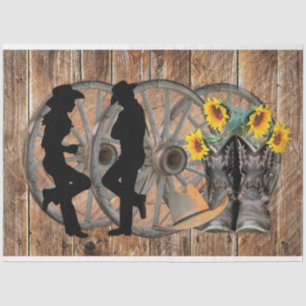 Papel De Seda Cowboy occidental bota Gorra girasol volante