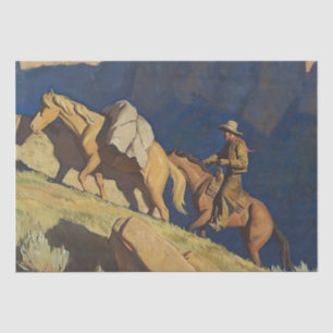 Papel De Seda “Cowboy y caballo de carga” de Maynard Dixon