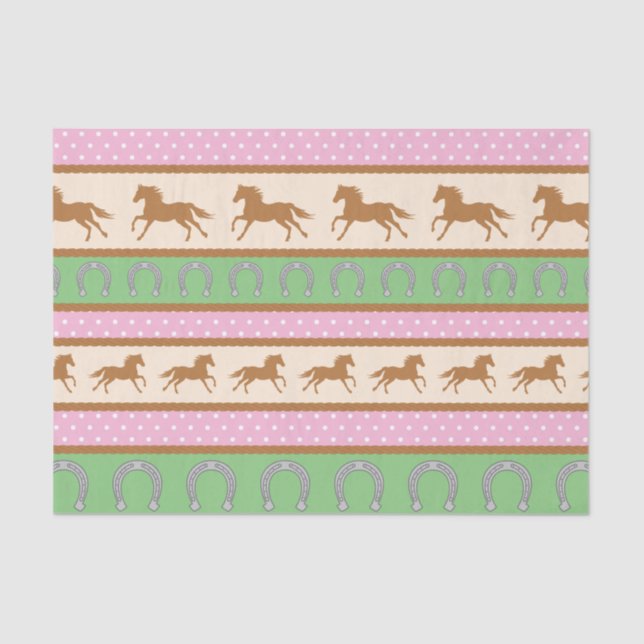 Papel De Seda Cowgirl Horse Pony Cute Primer Fiesta (Anverso)