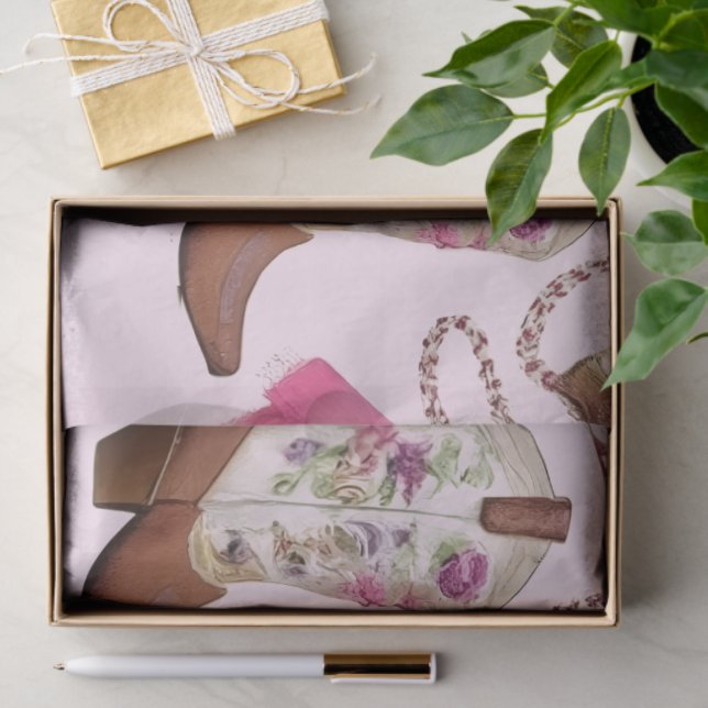 Papel De Seda cowgirl pattern style (Regalo )