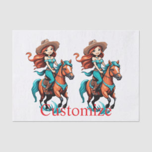 Papel De Seda Cowgirl Riding Pony Thunder_Cove