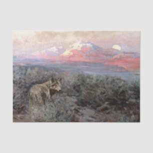 Papel De Seda “Coyote Moonrise” de Frank Tenney Johnson