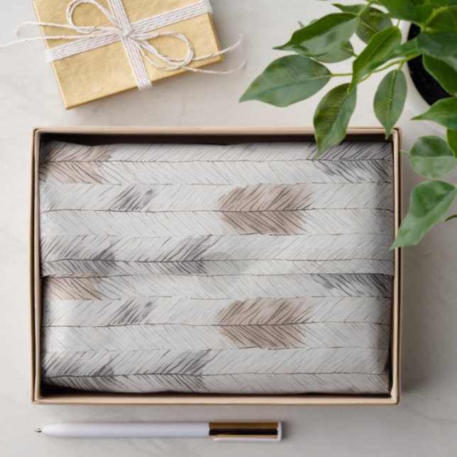 Papel De Seda Cozy Cream Feathers Christmas (Regalo )
