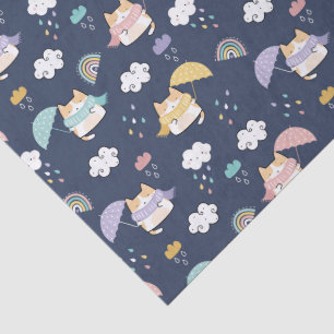 Papel De Seda Cozy Rainy Day Pattern Tissue Paper