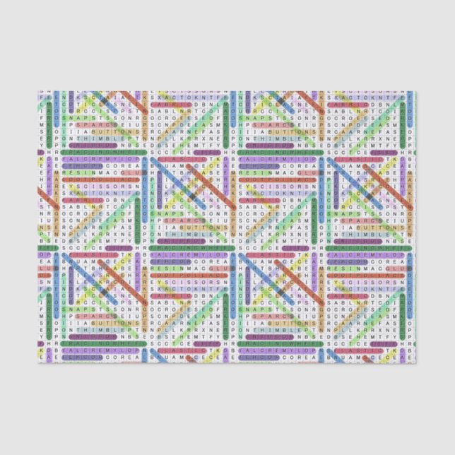 Papel De Seda Crafting Scodeando búsqueda de palabras (Anverso)