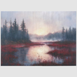 Papel De Seda Cranberry Bog Sunrise Paisaje Decoupage