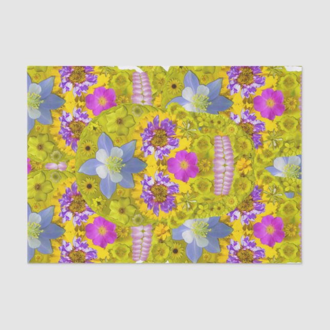 Papel De Seda Cráneo 3 de la flor (Anverso)