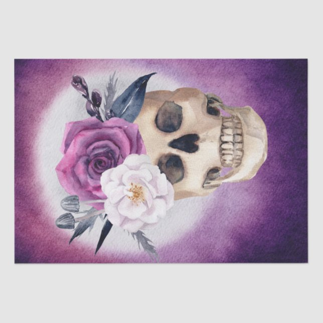 Papel De Seda Cráneo acuático de Halloween (Anverso)