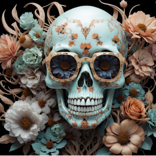 Papel De Seda Cráneo de flor Papier Mousseline