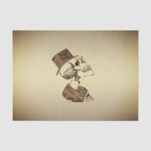Papel De Seda Cráneo de Steampunk en el oro