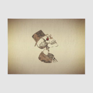 Papel De Seda Cráneo de Steampunk en el oro