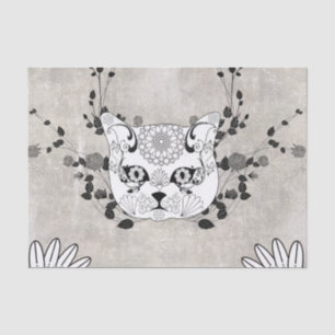 Papel De Seda Cráneo maravilloso del gato del azúcar