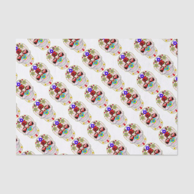 PAPEL DE SEDA CRÁNEO MEXICANO DEL AZÚCAR (Anverso)