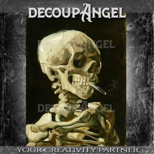 Papel De Seda Cráneo Van Gogh Con Una Descarga De Cigarrillos En