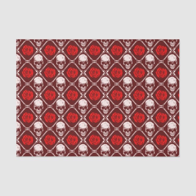 Papel De Seda cráneo y rosas (Anverso)