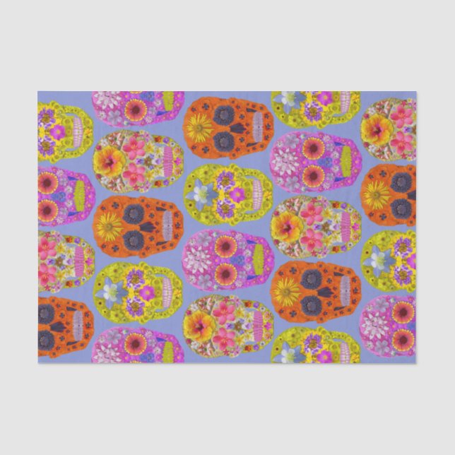 Papel De Seda Cráneos de la flor (Anverso)