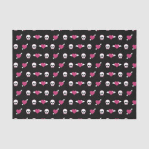 Papel De Seda Cráneos y corazones