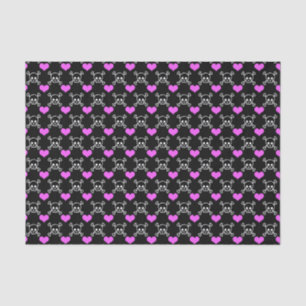 Papel De Seda Cráneos y corazones