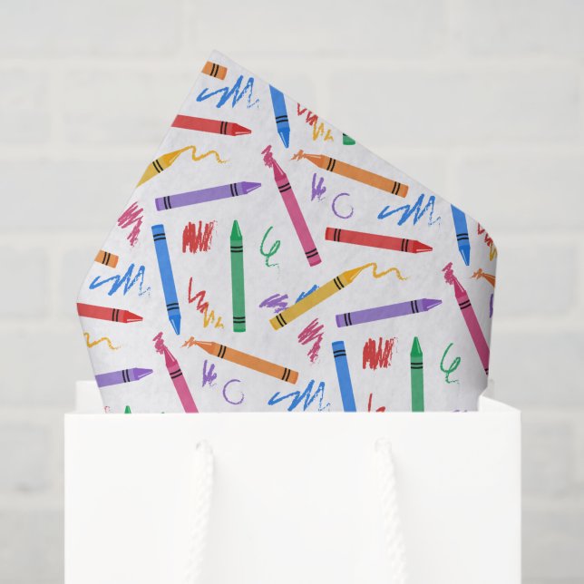 Papel De Seda Crayons Escuela Decoupage (Bolsa de regalo)