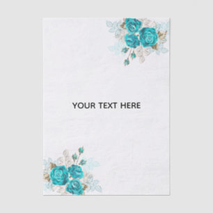 Papel De Seda Crea Tu Propia Rosa Azul Elegante