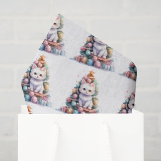 Papel De Seda Crea Tu Propio Árbol de Navidad Colorido Gato Lind