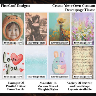 Papel De Seda Crea tu propio Decoupage de retrato personalizado 