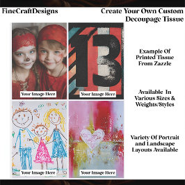 Papel De Seda Crea tu propio retrato de decoupage personalizado 
