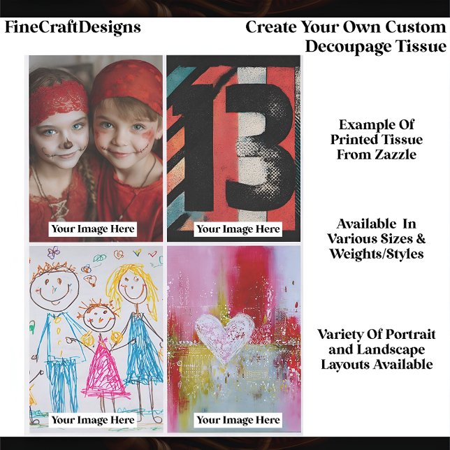 Papel De Seda Crea tu propio retrato de decoupage personalizado  (Subido por el creador)