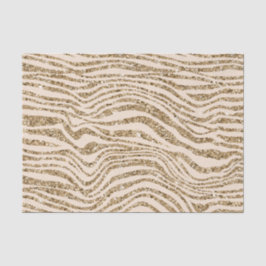 Papel De Seda Cream Gold Faux Purpurina Zebra