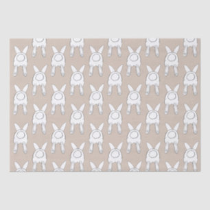 Papel De Seda Cream White Happy Easter Bunnies