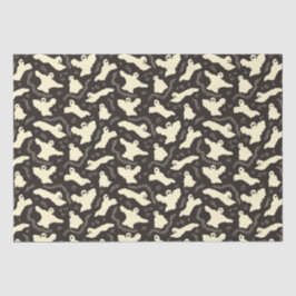 Papel De Seda Creamy Ghosts - Patrón de Halloween.