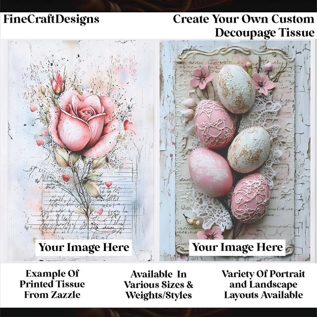 Papel De Seda Create Your Own Custom 2 Photo Portrait Decoupage (Subido por el creador)