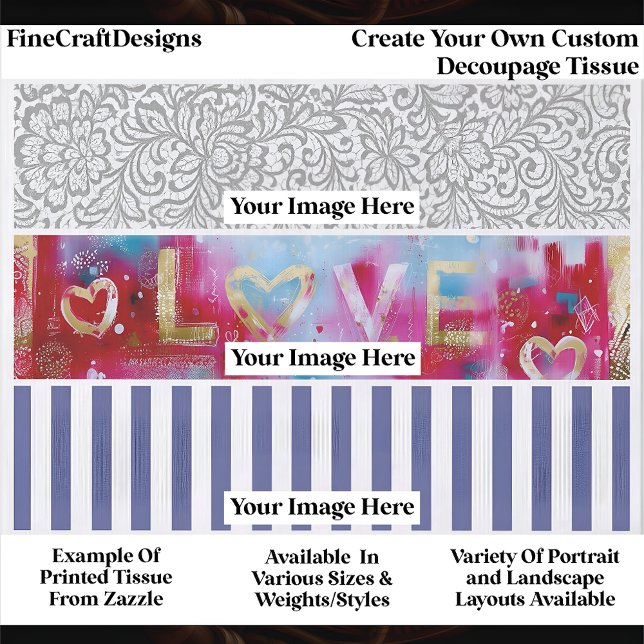 Papel De Seda Create Your Own Custom 3 Photo Landscape Decoupage (Subido por el creador)