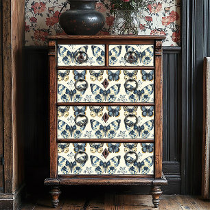 Papel De Seda Crema azul vintage Shabby Chic Butterfly Decoupage