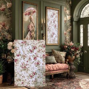 Papel De Seda Crema de Rosa de Damasco Rosa Floral Vintage Ramo