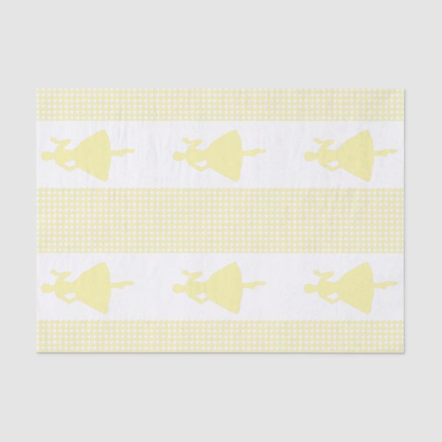 Papel De Seda Crema moderna Houndstoth con Silueta de Moda (Anverso)