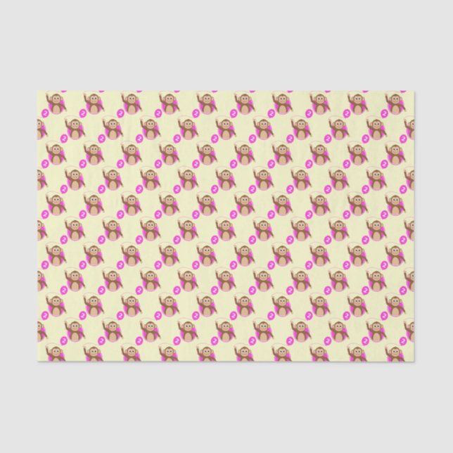 Papel De Seda Crema rosa de Monkey 2 años (Anverso)
