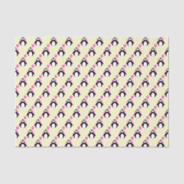 Papel De Seda Crema rosa pingüino de 3 años