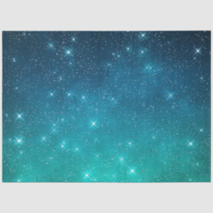 Papel De Seda Crepúsculo estrellado cielo nocturno celeste verde
