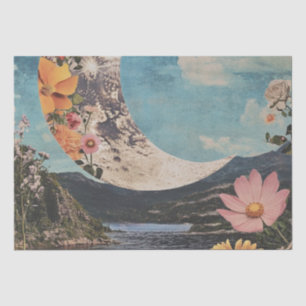 Papel De Seda Crescent Moon Over Serene Landscape