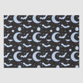 Papel De Seda Crescent Moons, Spiders y Bats Black Halloween