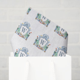 Papel De Seda Crestá Monograma Cascanueces Acuarela Navidad