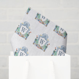 Papel De Seda Crestá Monograma Cascanueces Acuarela Navidad