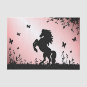 Papel De Seda Criando rosa de Stallion negro