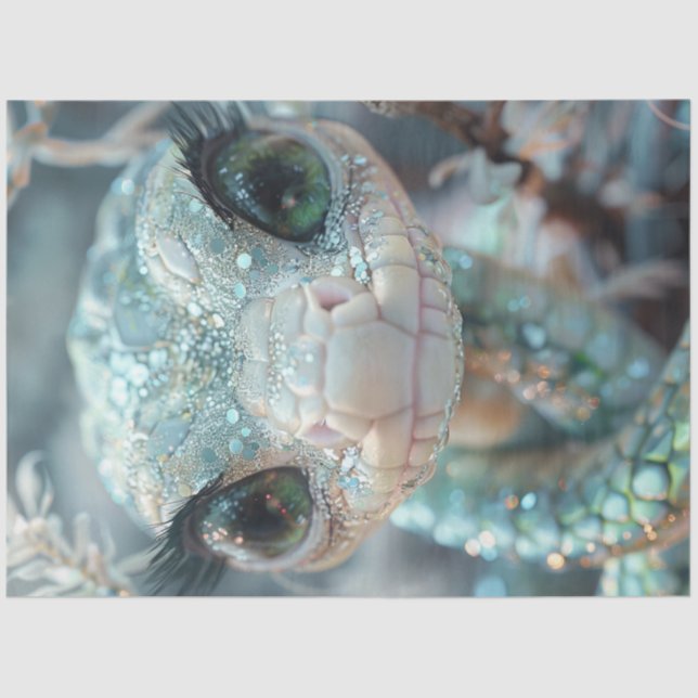 Papel De Seda Criatura de la serpiente lagartija deslumbrante (Anverso)