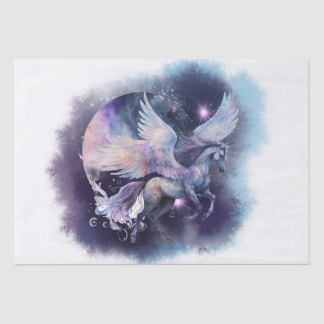 Papel De Seda Criatura mágica celeste de Pegasus (Anverso)